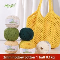 라운드 트위스트 속이 빈 면사 2mm 크로셰용 면-린넨 혼방 튼튼하고 중간 두께의 실 손뜨개질 DIY 크로셰