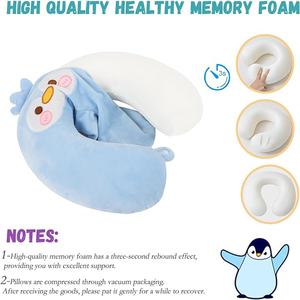 Mousse à mémoire dessin animé vol dormir cou oreiller en forme de U cou tête soutien mignon <span class=keywords><strong>pingouin</strong></span> appui-tête oreiller pour avion voiture Train - Product Image 2