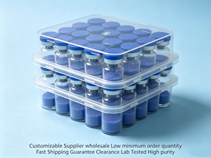 USA Warehouse Blue Copper Peptide GHK-CU Polypeptide Bouteille en verre Matières premières blanchissantes hydratantes Collagène Polypeptide - Product Image 6
