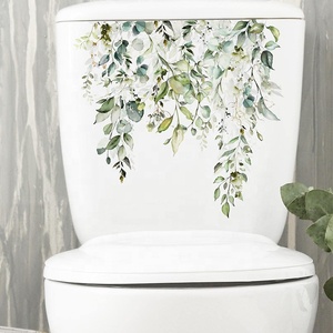 Moderna pianta verde tropicale foglie <span class=keywords><strong>adesivi</strong></span> da parete in PVC bagno adesivo decorazione per la casa produttore di commercio all'ingrosso per servizi igienici - Product Image 5