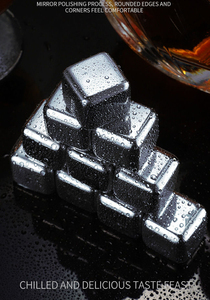 หินน้ำแข็ง316L ทำจากสเตนเลสสตีลหินวิสกี้สามารถนำกลับมาใช้ใหม่ได้หินน้ำแข็งค็อกเทลไวน์ค็อกเทลเบียร์เย็นลงเลเซอร์ - Product Image 6