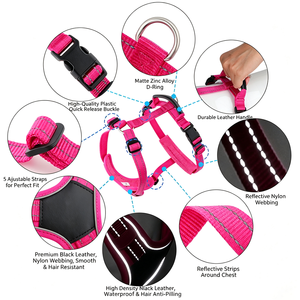 Correa de pecho para perros con asa de cuero en forma de I, transfronteriza, para perros pequeños, medianos y grandes, con cuerda de tracción antideslizante y cadena para perros - Product Image 5
