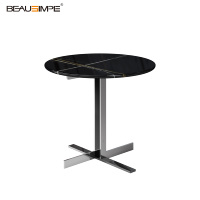 Table basse moderne minimaliste en verre gris Catlin, avec cadre en bois et acier inoxydable, plateau en marbre, hauteur réglable, écologique, luxe léger