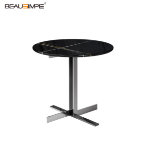 Table basse moderne minimaliste en verre gris <span class=keywords><strong>Catlin</strong></span>, avec cadre en bois et acier inoxydable, plateau en marbre, hauteur réglable, écologique, luxe léger - Product Image 6