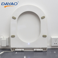 Couverture de siège de toilette intelligent en forme de U allongée personnalisée, chauffage thermostatique électronique intelligent, fermeture douce, charnière à dégagement rapide, OEM