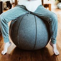 Chaise-ballon de sport en PVC avec couleur personnalisée pour la maison, le bureau, l'entraînement d'équilibre, le yoga, la stabilité et le fitness (Toile et feutre)