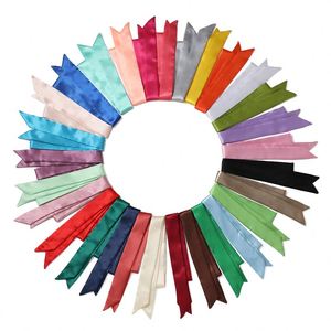 Luxury Long Narrow Silk Ribbon Digital Printing Wrist Bag Handle <b>Tie</b> Striped Design Fashion Accessory Scarf - Product Image 1