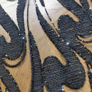 Alta Qualidade Personalizado Algodão Crochet Cord Frisado Bordado Guipure Sequência <span class=keywords><strong>Lace</strong></span> Tecido - Product Image 4