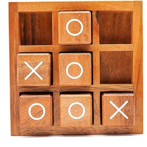 Nouveauté - Jeu de Tic Tac Toe en bois personnalisé - Design original - Jeu de société personnalisé pour une expérience nouvelle et un plaisir unique - Product Image 1