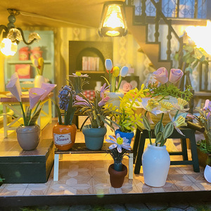 Có nguồn gốc <span class=keywords><strong>DIY</strong></span> handmade bằng gỗ nhỏ nhà Dollhouse double-layer vườn nhà biệt thự Mini 3D xây dựng mô hình lắp ráp - Product Image 4