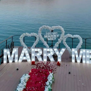 Ampoule géante LED 3D personnalisée 2 pieds 4 pieds Marry Me Love Marquee Letter Lights Stand pour anniversaire mariage fête fournitures - Product Image 1