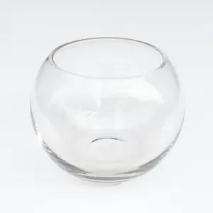 Temizle 20CM cam akvaryum 10CM çiçek vazo cam masaüstü saksı 8cm şeffaf yuvarlak cam küre balık yuvarlak kase akvaryum vazo