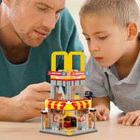 Ensemble de construction de bâtiments de rue urbaine, boutique de burgers, blocs éducatifs MOC, modèle DIY, jouets en plastique pour enfants, coffrets cadeaux