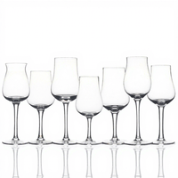 Tulpvormige loodvrije kristallen whiskyproefglazen, handgeblazen, met steel, geschikt voor bourbon, scotch, brandewijn en champagne.