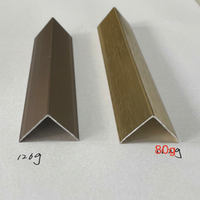 Protection d'angle de luxe en forme de L, carrée, fine et plate, finition or mat, pour feuilles de PVC, marbre et garnitures de bord en aluminium
