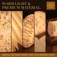 Lampe en papier pliable à motif floral vintage |   Lampe de nuit LED chaude |   Coffret cadeau pour anniversaire, fête ou vacances