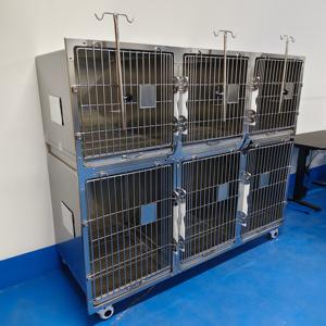 Solusi Kandang Hewan Peliharaan Modern dan Higienis, Kandang Anjing Stainless Steel dengan Roda 304, Kandang Anjing Logam Motif Hewan Modern - Product Image 4