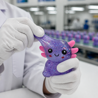 Jouets sensoriels anti-stress en maltose en gros, Axolotl amusant à paillettes à presser