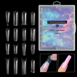 Poly Nail Gel <span class=keywords><strong>System</strong></span> UV Acrílico Diy Long Stiletto Upper 120 PCs Nail <span class=keywords><strong>Dual</strong></span> Form Puntas falsas <span class=keywords><strong>para</strong></span> molde de <span class=keywords><strong>uñas</strong></span> - Product Image 2