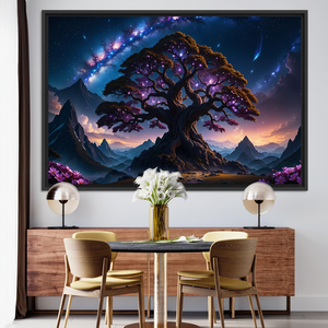 Printed <b>Canvas</b>: Abstract Nature Art with Vibrant Surreal Trees,BLACK <b>FRAMED</b> <b>CANVAS</b> - Product Image 3