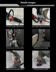 Scie à découper les murs en béton électrique portable haute efficacité avec une puissance de 8900 W, lames de 410-600 mm, profondeur de coupe de 30-50 cm - Product Image 5