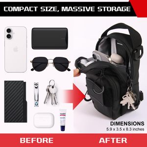 Magnetic Gym Bag Crossbody Sling Bags with <b>Strong</b> <b>Magnets</b> USB Charging Port Multi-Carry Design for Travel Workout Sports Fitness - Product Image 3
