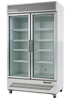Vitrine réfrigérée verticale commerciale avec porte vitrée pour la présentation de glaces et de gâteaux