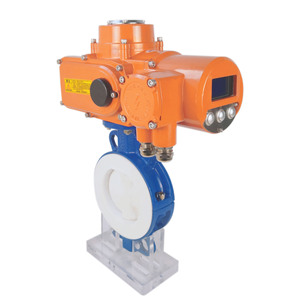 Válvula de Mariposa de Acero Inoxidable con Abrazadera de PTFE y Actuador Eléctrico Rotatorio para Aplicaciones de Agua - Product Image 1