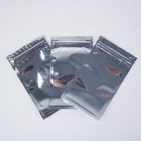 Sacs Mylar à fermeture éclair refermable en aluminium argenté, scellables à chaud, anti-odeur, pour bonbons et snacks, avec trois soudures latérales, vente en gros d'usine