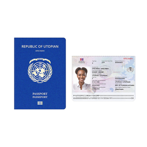 High Security Epassport Card Booklet with PC PVC Polycarbonate Data <strong>Page</strong> CLI MLI RFID <strong>Coding</strong> for High Resolution CMYK Printing - Product Image 1