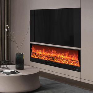 Riscaldatore per <span class=keywords><strong>Camino</strong></span> Elettrico Multimediale in Legno di Alta Qualità 50" 60" 74" 88" 100" con Effetto Fiamma a LED, Potenza 1500W, Stile Moderno e Telecomando - Product Image 5