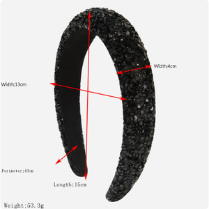 For Boutique Wholesale Supply Spring/Summer Candy Color Sequin Sponge Foam Headband 15CM Fashion <b>Hair</b> <b>Accessories</b> - Product Image 2
