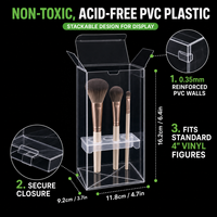 Boîte d'emballage en plastique transparent recyclé sans acide PVC PET à fermeture automatique pliable épaisseur 0,35 Film protecteur Outils de maquillage Logo personnalisé