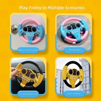 Volant Musical Coloré pour Enfants, Jouet Électrique de Simulation de Conduite avec Ventouse, Boutons en Plastique pour Tableau de Bord, Ensemble Cadeau de Voiture pour Jeu d'Imitation