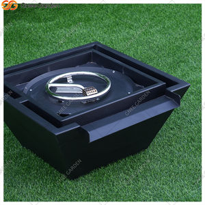 Foyer et Fontaine d'Eau en Acier Corten Personnalisable - Pit-2026 - Bol à Feu de Piscine Noir Tendance avec Pique-Bois - Écologique - Product Image 2