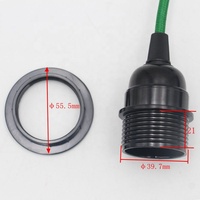 Cable de alimentación europeo DIY con interruptor, portalámparas E27 de baquelita con anillo para pantalla de lámpara, para colgar la lámpara