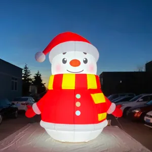 Hafif satış hızlı teslimat ile noel dekorasyon için Aero yüksek 4m reklam özel şişme kardan adam