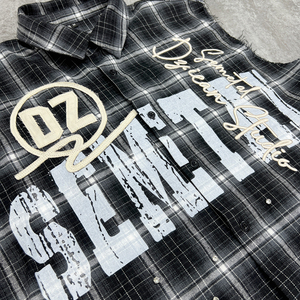 เสื้อกล้ามทรงบ็อกซี่ผ้าคอตตอนถักลายตัวอักษรปักแบบสั่งทำพิเศษ แต่งขอบขาดๆ พร้อมแขนเสื้อประดับคริสตัล สไตล์สตรีทแวร์ใหม่ - Product Image 3