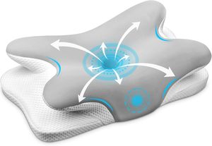 Oreillers en mousse <span class=keywords><strong>à</strong></span> <span class=keywords><strong>mémoire</strong></span> <span class=keywords><strong>de</strong></span> <span class=keywords><strong>forme</strong></span> pour soulager les douleurs au cou avec taie d'<span class=keywords><strong>oreiller</strong></span> respirante, <span class=keywords><strong>oreiller</strong></span> <span class=keywords><strong>de</strong></span> soutien du cou pour les dormeurs sur le côté, le dos et le ventre - Product Image 6