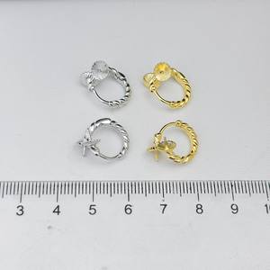 22267DIY Boucles d'oreilles en argent S925, double perle 6-9mm, support vide pour la création de bijoux DIY - Product Image 4