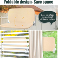 Perchoir de fenêtre pliable pour chat, spacieux et robuste, avec cadre en métal solide et hamac à couverture douce, doté de 4 ventouses puissantes