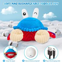 Jouet en peluche musical Crabe rampant, 40 chansons et fonction d'enregistrement, dansant, marchant, mobile, rebondissant, jouet pour le temps sur le ventre