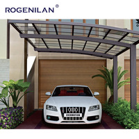 Cochera con Estructura de Aluminio Resistente, Impermeable, con Techo Arqueado, Techo Fijo, Adosada a la Casa