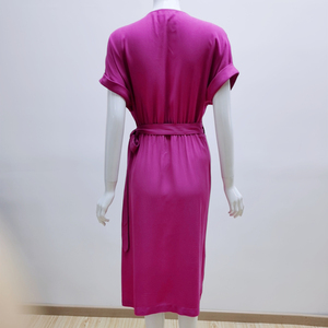 Al por mayor <span class=keywords><strong>moda</strong></span> mujer dama vestido de cuello-V Sexy Bodycon Maxi de color sólido dividir verano casual vestidos - Product Image 3