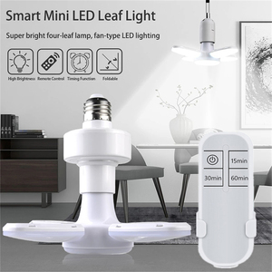 Bombilla LED inteligente con forma de ventilador <span class=keywords><strong>E27</strong></span>, 4 + 1 aspas, 28W, diseño plegable, control remoto con función de sincronización para lámpara de techo - Product Image 2