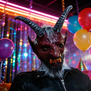 Máscara de Látex Realista de <span class=keywords><strong>Demonio</strong></span> con <span class=keywords><strong>Cuernos</strong></span>, para Cabeza Completa, Divertida, Temática, para Halloween, Fiestas de Terror, Cosplay, Disfraz de Casa Embrujada, para Mayores de 18 Años - Product Image 4