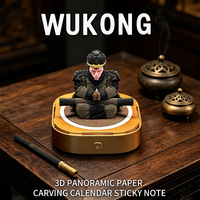 Design personnalisé papier d'art bloc-notes 3D personnalisé calendrier de bureau noir Wukong papier artisanat bloc-notes Logo personnalisé articles cadeaux