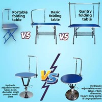 Table de toilettage pour animaux pliable, portable, antidérapante, avec structure en acier inoxydable pour grands chiens et chats, bain, toilettage, séchage, salons pour animaux