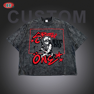 OEM/ODM Tùy Chỉnh T Áo Sơ Mi Các Nhà Sản Xuất Yếu Tố Cần Thiết Thời Trang Phố Trực Tiếp Tiêm In Ấn Axit Rửa Đồ Họa T Áo Sơ Mi Cho Nam Giới - Product Image 2