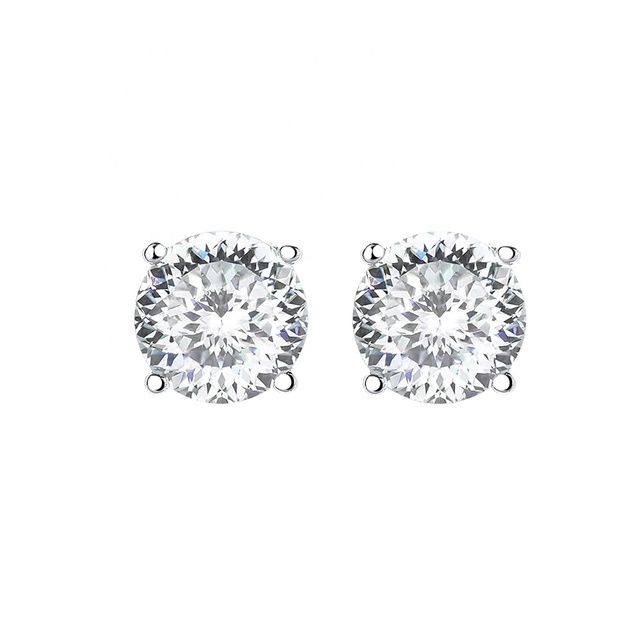 1ct 2ct  d Color 925 Sterling Silver Luxury Diamond Vvs 100 Facet Russian Portuguese Cut Moissanite Earrings Stud